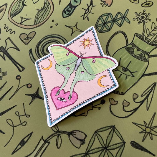 luna moth sticker