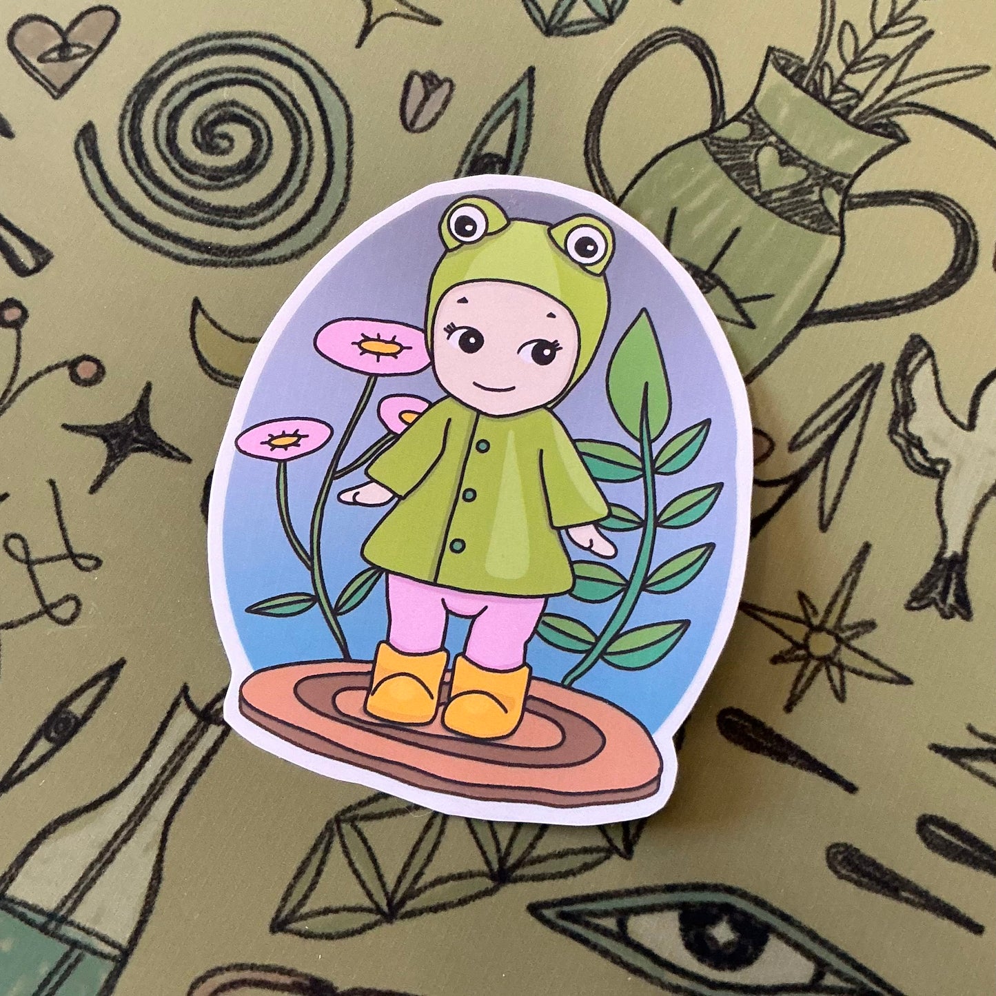 rainy angel sticker