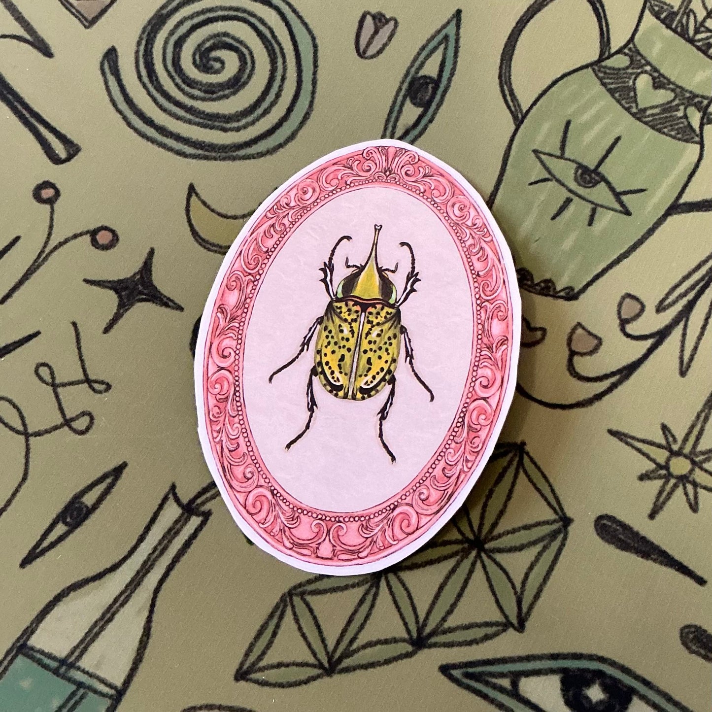 beetle specimen sticker
