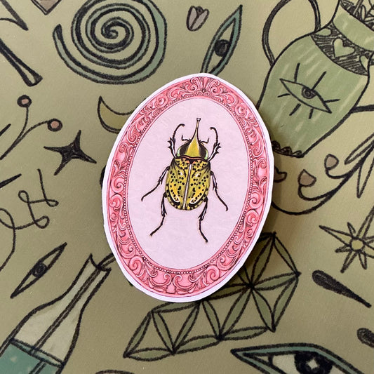 beetle specimen sticker