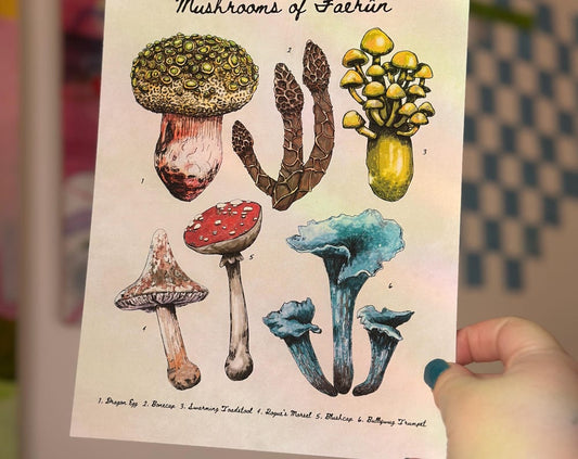 Mushrooms of Faerûn - Baldur's Gate BG3 Art Print