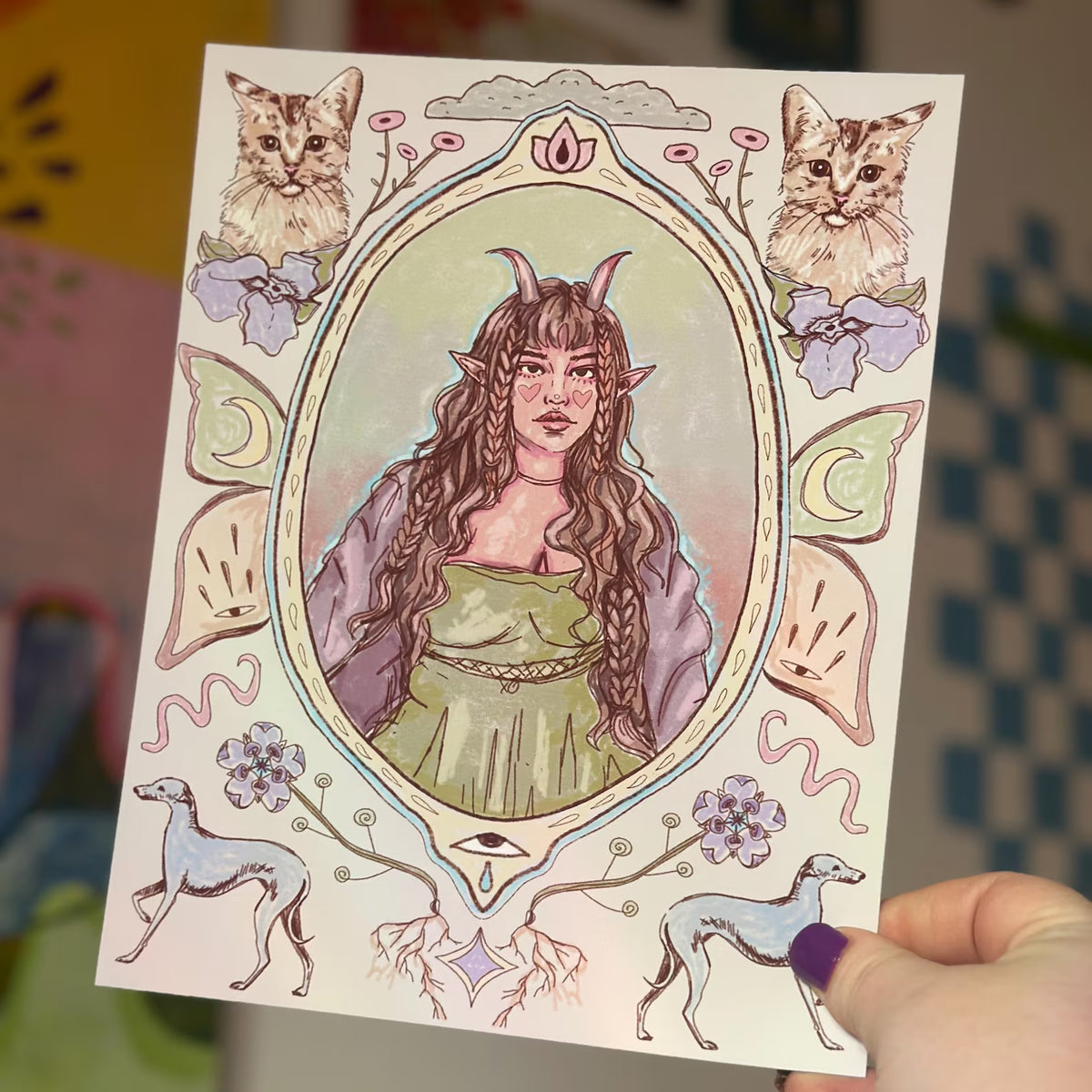 Dahlia Print - Fantasy Elf Body Positive Art